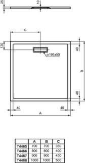 IDEAL STANDARD Ultra Flat Nová čtvercová sprchová vanička 800x800 mm, v jedné rovině s podlahou #T446601 - Bílá (Alpine), obrázek 4