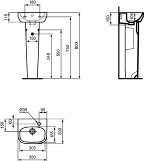 IDEAL STANDARD Podstavec Ideal Standard i.life A #T452001 - Bílá (Alpine), obrázek 7