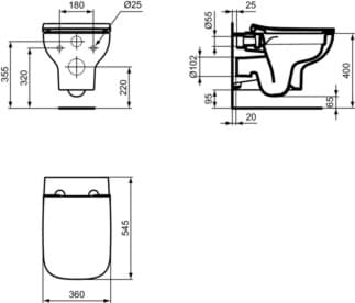 IDEAL STANDARD i.life A Závěsné WC RimLS+ #T4523MA - Bílá (Alpine) s Ideal Plus, obrázek 3