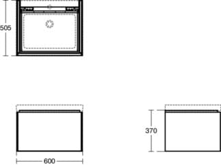 IDEAL STANDARD Toaletní skříňka Conca 600x505 mm, s 1 výsuvnou zásuvkou s tichým zavíráním #T4577Y4 - fládrovaný dub