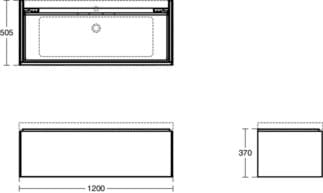 IDEAL STANDARD Toaletní skříňka Conca 1200x505 mm, s 1 výsuvnou zásuvkou s tichým zavíráním #T4580Y1 - matná bílá