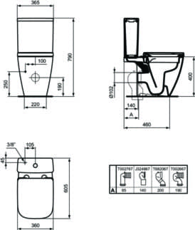 IDEAL STANDARD i.life S RimLS+ kombinované WC #T459601 - Bílá (Alpine), obrázek 2