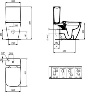 IDEAL STANDARD i.life B Oplachovací WC kombinace bez splachovacího okraje #T461201 - Bílá (Alpine), obrázek 3