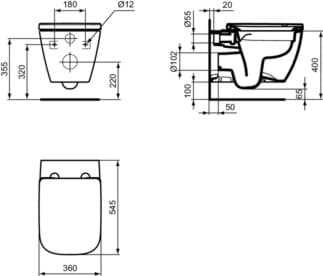 IDEAL STANDARD i.life B WC balíček RimLS+ #T5217HY - White (SmartGuard), obrázek 7