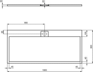 IDEAL STANDARD Obdélníková sprchová vanička Ultra Flat S i.life 1800x800 mm, v jedné rovině s podlahou #T5236FR - Carrara bílá