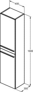 IDEAL STANDARD i.life Vysoká skříňka 1600 mm se 2 dvířky s tichým zavíráním #T5260NW - Coffee Oak