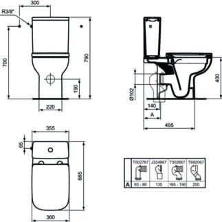 IDEAL STANDARD i.life A Kombinovaný klozet RimLS+ #T472101 - Bílá (Alpine), obrázek 6