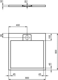 IDEAL STANDARD Čtvercová sprchová vanička Ultra Flat S i.life 800x800 mm, v jedné rovině s podlahou #T5229FS - křemenná šedá