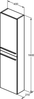 IDEAL STANDARD Vysoká skříňka Ideal Standard i.life S 1600 mm, se 2 dvířky s tichým dovíráním #T5288DU - bílá