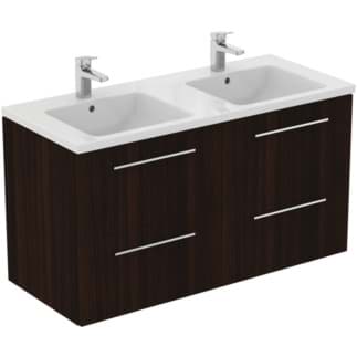 IDEAL STANDARD Dvojitá toaletní skříňka Ideal Standard i.life B 1200x505 mm, se 4 výsuvnými přihrádkami s měkkým zavíráním #T5278NW - Kávový dub