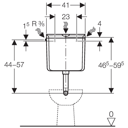 GEBERIT AP110 nízkopoložená splachovací nádržka na omítku 136.610.11.1 bílá.