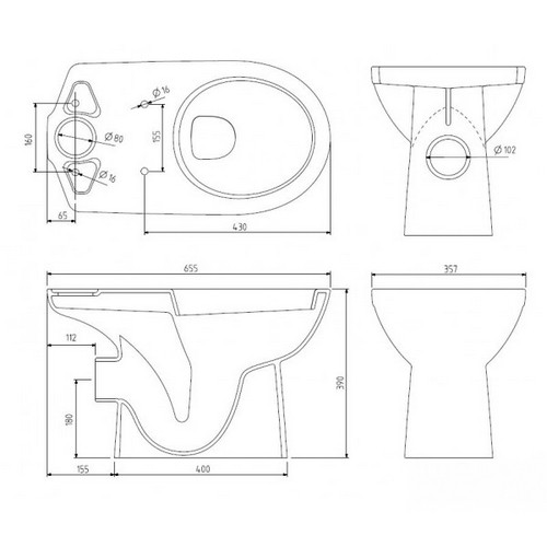 KOLO NOVA PRO klozet kombi, odpad vodorovný M33200000
