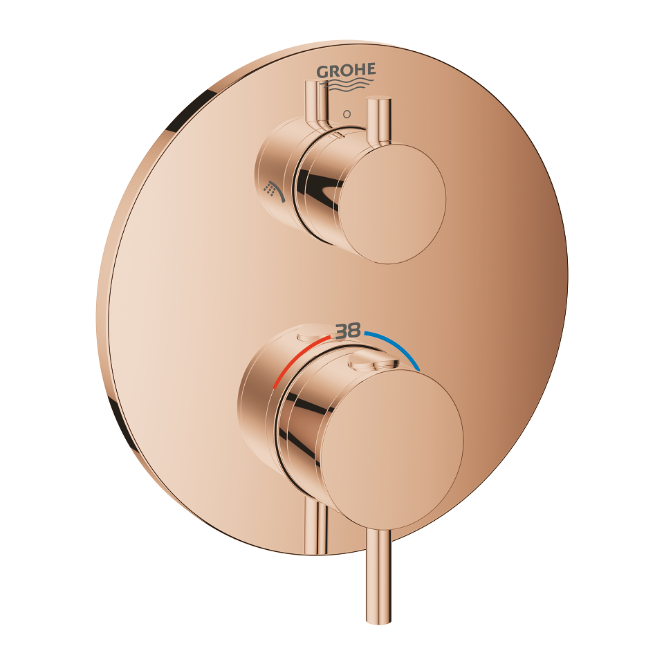 GROHE Atrio Termostatická baterie pro 2 výstupy s integrovaným uzavíracím/přepínacím ventilem Warm Sunset #24135DA3