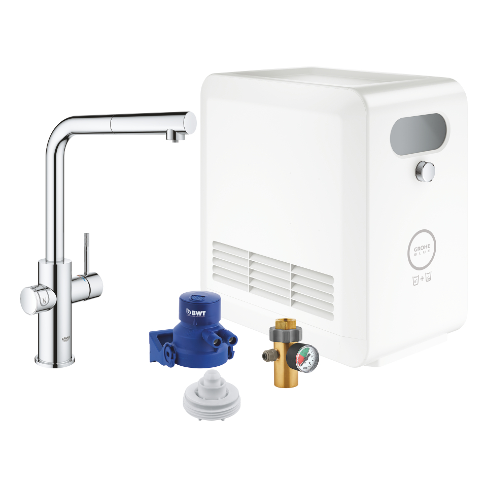GROHE Blue Professional Sada s L-výpustí a vytahovacím perlátorem Chrom #31326002