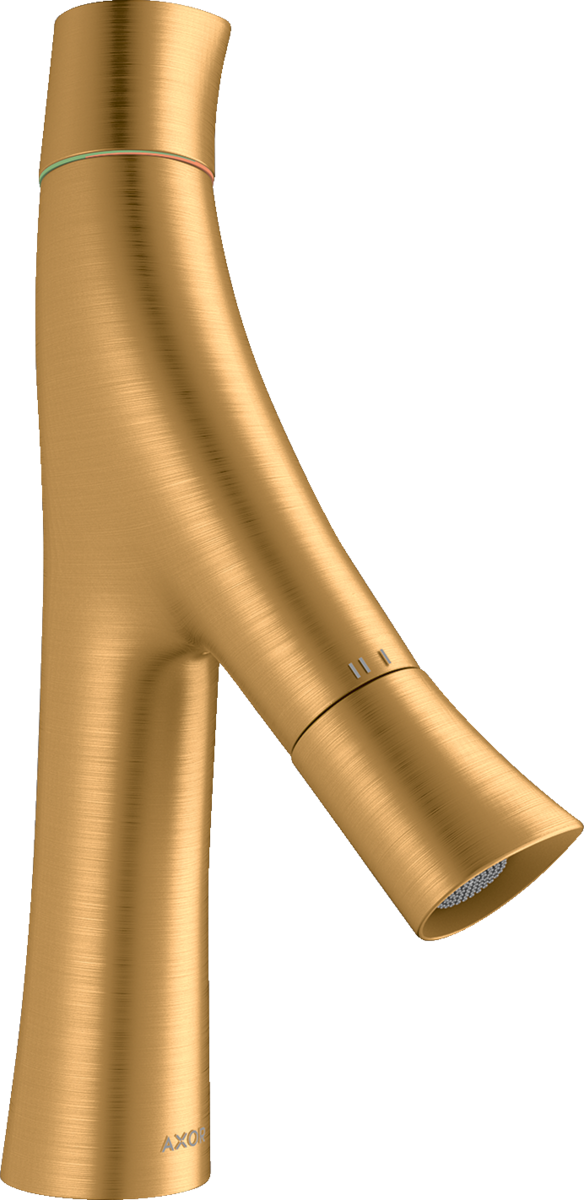 HANSGROHE AXOR Starck Organic 2-ruční umyvadlová baterie 80 s výsuvným odpadem #12011250 - Brushed Gold Optic