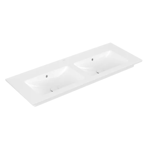 VILLEROY BOCH Skříňkové dvojumyvadlo Venticello, 1300 x 500 x 170 mm, bílá Alpine CeramicPlus, s přepadem #4111DJR1
