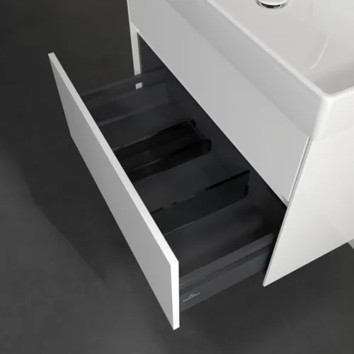 VILLEROY BOCH Umyvadlová skříňka Collaro, 2 zásuvky, 754 x 546 x 444 mm, lesklá bílá #C01000DH, obrázek 6