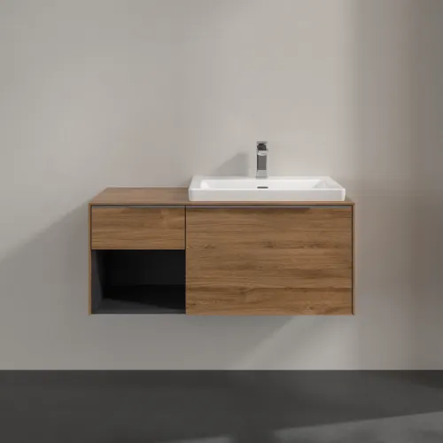 VILLEROY BOCH Subway 3.0 Vanity unit, 2 zásuvky, 1001 x 423 x 516 mm, dub Kansas / dub Kansas #C57100RH, obrázek 3