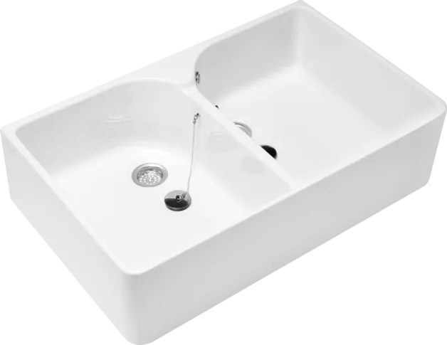 VILLEROY BOCH Dvojdřez O.novo, 510 x 795 x 220 mm, White Alpine CeramicPlus, s přepadem #633100R1