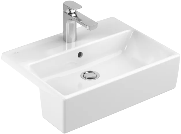VILLEROY BOCH Přední umyvadlo Memento, 550 x 420 x 160 mm, bílá Alpine, s přepadem, neleštěné #41335501