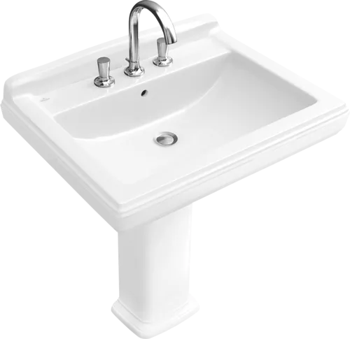VILLEROY BOCH Umyvadlo Hommage, 750 x 580 x 200 mm, bílá Alpine CeramicPlus, s přepadem #7101A1R1
