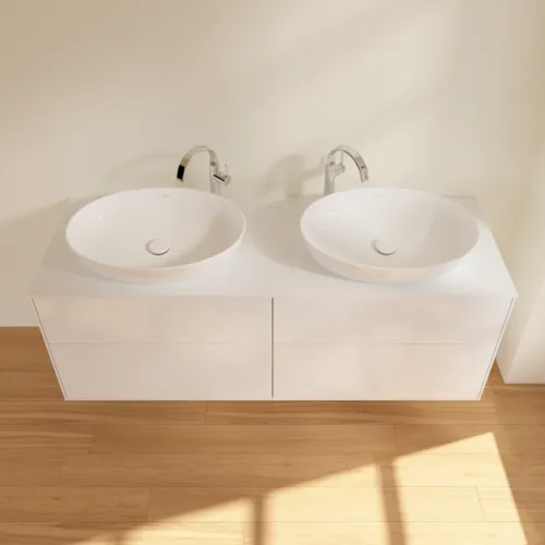 VILLEROY BOCH Toaletní skříňka Finion, 4 výsuvy, 1600 x 603 x 501 mm, lesklý bílý lak / sklo bílé matné #F96100GF, obrázek 4