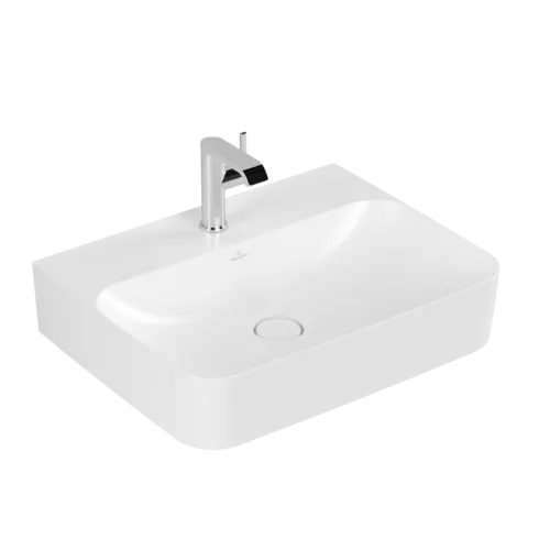 VILLEROY BOCH Umyvadlo Finion, 600 x 470 x 164 mm, Stone White CeramicPlus, se skrytým přepadem #416864RW