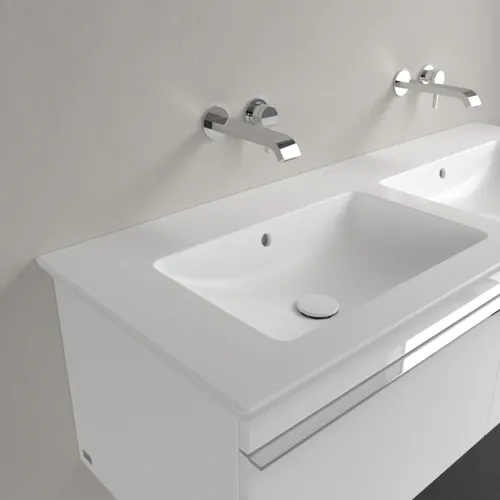 VILLEROY BOCH Skříňkové dvojumyvadlo Venticello, 1300 x 500 x 170 mm, Stone White CeramicPlus, s přepadem #4111DJRW, obrázek 6