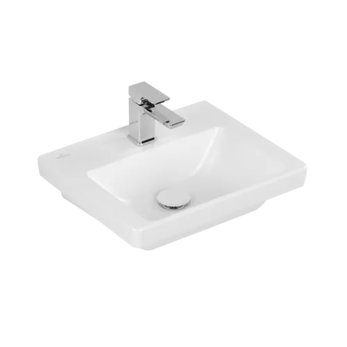 VILLEROY BOCH Umyvadlo Subway 3.0, 450 x 370 x 145 mm, Stone White CeramicPlus, bez přepadu #437046RW