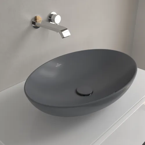 VILLEROY BOCH Umyvadlo na desku Loop & Friends, 560 x 380 x 120 mm, Graphite CeramicPlus, s přepadem #4A4700I4, obrázek 7