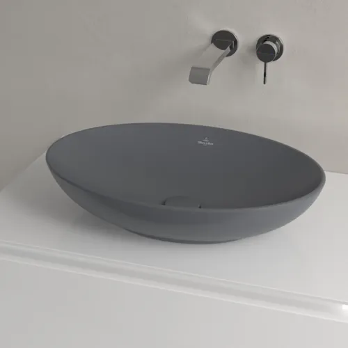 VILLEROY BOCH Umyvadlo na desku Loop & Friends, 560 x 380 x 120 mm, Graphite CeramicPlus, s přepadem #4A4700I4, obrázek 3