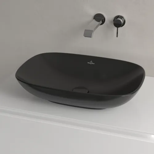 VILLEROY BOCH Umyvadlo na desku Loop & Friends, 560 x 380 x 120 mm, Pure Black CeramicPlus, s přepadem #4A4900R7, obrázek 3