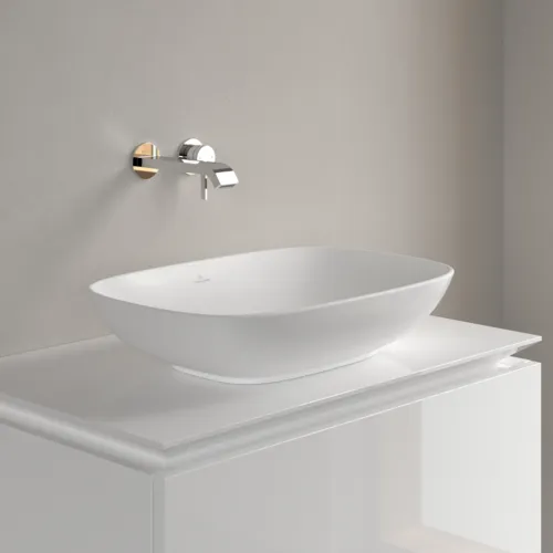 VILLEROY BOCH Umyvadlo na desku Loop & Friends, 560 x 380 x 120 mm, Stone White CeramicPlus, s přepadem #4A4900RW, obrázek 2