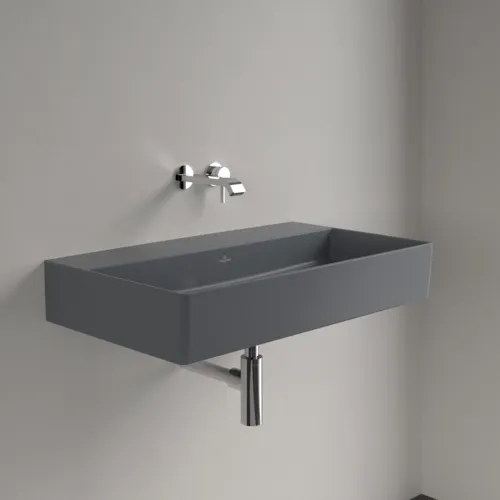 VILLEROY BOCH Umyvadlo Memento 2.0, 800 x 470 x 140 mm, Graphite CeramicPlus, bez přepadu, leštěné #4A228FI4, obrázek 2