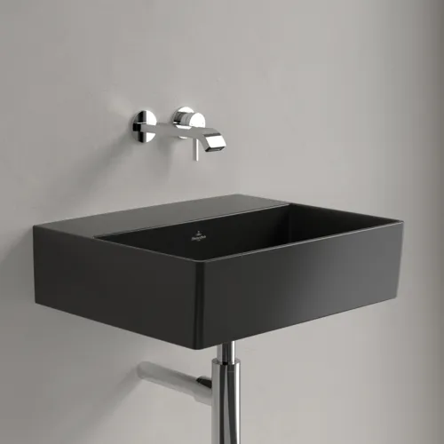VILLEROY BOCH Umyvadlo Memento 2.0, 500 x 420 x 140 mm, Pure Black CeramicPlus, bez přepadu #4A2253R7, obrázek 3