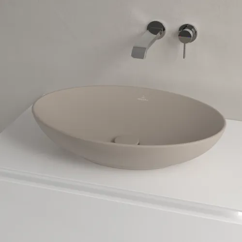 VILLEROY BOCH Umyvadlo na desku Loop & Friends, 560 x 380 x 120 mm, Almond CeramicPlus, bez přepadu #4A4701AM, obrázek 3