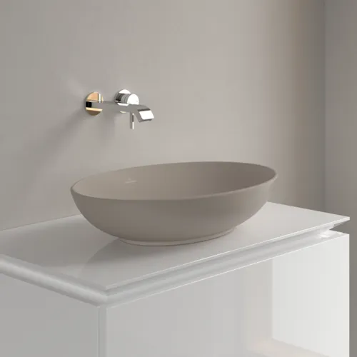 VILLEROY BOCH Umyvadlo na desku Loop & Friends, 560 x 380 x 120 mm, Almond CeramicPlus, bez přepadu #4A4701AM, obrázek 2