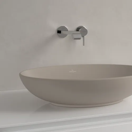 VILLEROY BOCH Umyvadlo na desku Loop & Friends, 560 x 380 x 120 mm, Almond CeramicPlus, bez přepadu #4A4701AM, obrázek 6