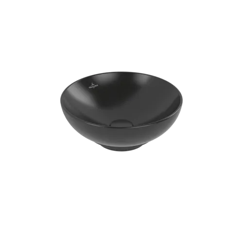 VILLEROY BOCH Umyvadlo na desku Loop & Friends, 380 x 380 x 120 mm, Pure Black CeramicPlus, s přepadem #4A4500R7