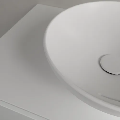 VILLEROY BOCH Umyvadlo na desku Loop & Friends, 380 x 380 x 120 mm, Stone White CeramicPlus, s přepadem #4A4500RW, obrázek 5
