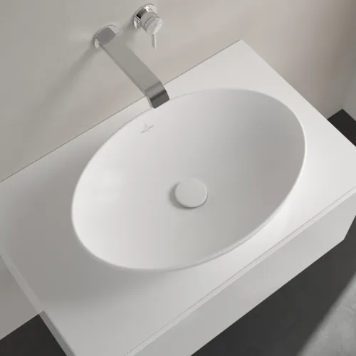 VILLEROY BOCH Umyvadlo na desku Loop & Friends, 560 x 380 x 120 mm, Stone White CeramicPlus, bez přepadu #4A4701RW, obrázek 4