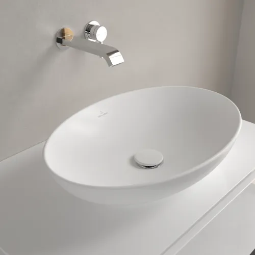 VILLEROY BOCH Umyvadlo na desku Loop & Friends, 560 x 380 x 120 mm, Stone White CeramicPlus, bez přepadu #4A4701RW, obrázek 7