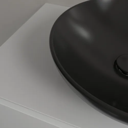 VILLEROY BOCH Umyvadlo na desku Loop & Friends, 420 x 420 x 120 mm, Ebony CeramicPlus, bez přepadu #4A4601S5, obrázek 5
