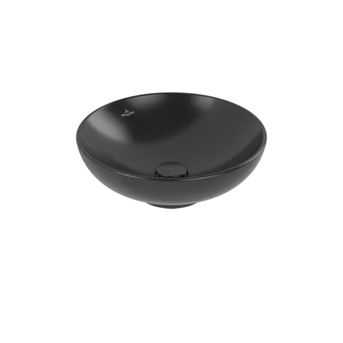 VILLEROY BOCH Umyvadlo na desku Loop & Friends, 420 x 420 x 120 mm, Ebony CeramicPlus, bez přepadu #4A4601S5