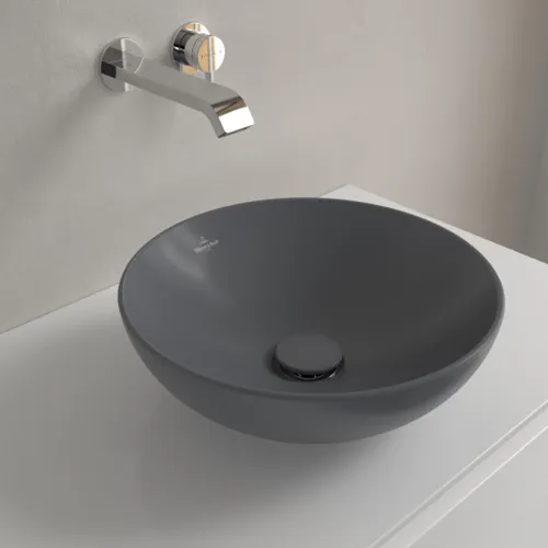 VILLEROY BOCH Umyvadlo na desku Loop & Friends, 380 x 380 x 120 mm, Graphite CeramicPlus, bez přepadu #4A4501I4, obrázek 7