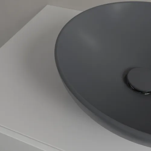 VILLEROY BOCH Umyvadlo na desku Loop & Friends, 380 x 380 x 120 mm, Graphite CeramicPlus, bez přepadu #4A4501I4, obrázek 5