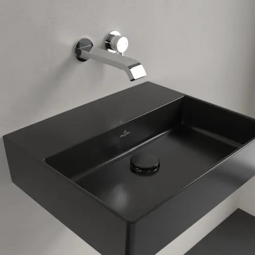 VILLEROY BOCH Umyvadlo Memento 2.0, 500 x 420 x 140 mm, Pure Black CeramicPlus, bez přepadu, leštěné #4A225FR7, obrázek 8
