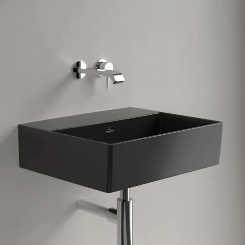 VILLEROY BOCH Umyvadlo Memento 2.0, 500 x 420 x 140 mm, Pure Black CeramicPlus, bez přepadu, leštěné #4A225FR7, obrázek 3