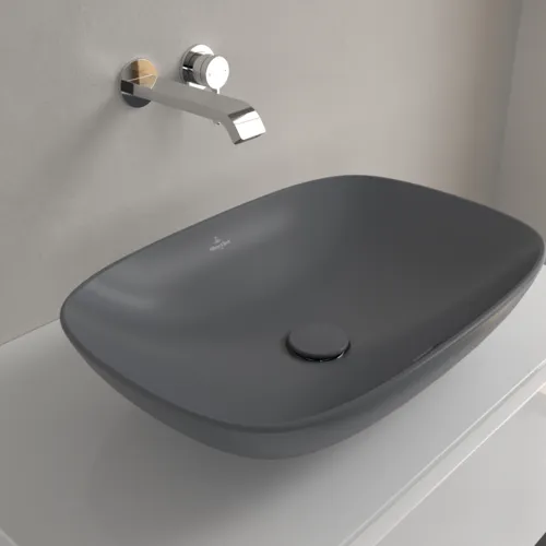 VILLEROY BOCH Umyvadlo na desku Loop & Friends, 560 x 380 x 120 mm, Graphite CeramicPlus, s přepadem #4A4900I4, obrázek 7