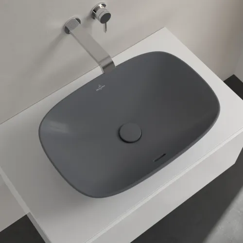 VILLEROY BOCH Umyvadlo na desku Loop & Friends, 560 x 380 x 120 mm, Graphite CeramicPlus, s přepadem #4A4900I4, obrázek 4